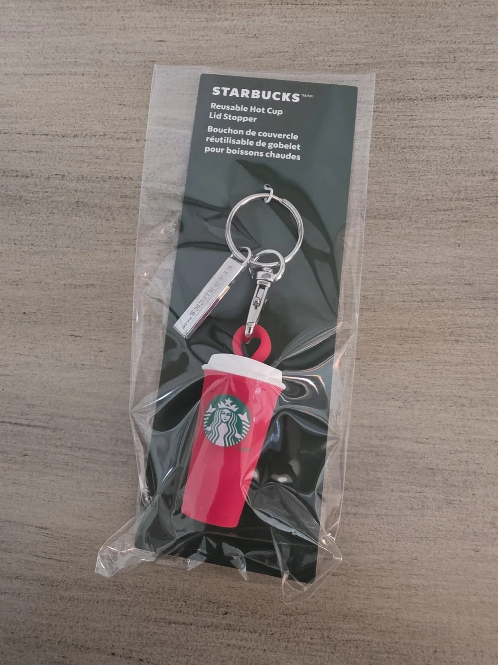 Starbucks Red Mini Reusable Cup Keychain with White Lid